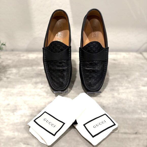 Gucci 100% Authentic Loafers GG Embossed Men's UK Size 6 1/2 USA 7 - Picture 1 of 11